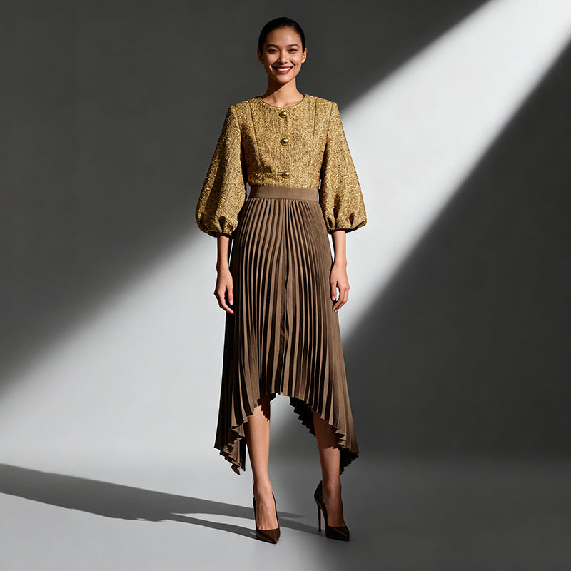 Florence Pleated Midi Skirt