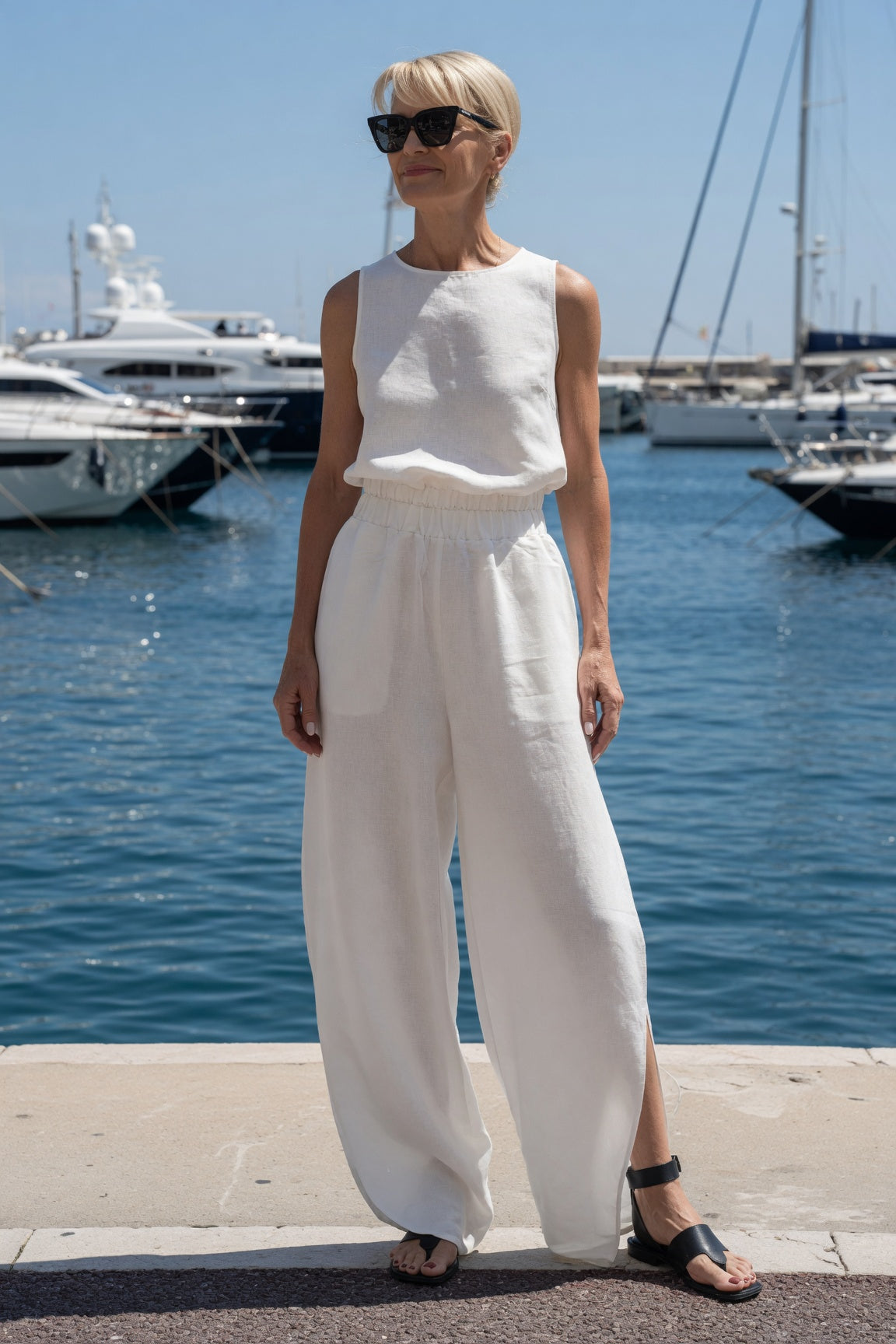Sorrento Sleeveless Linen Set