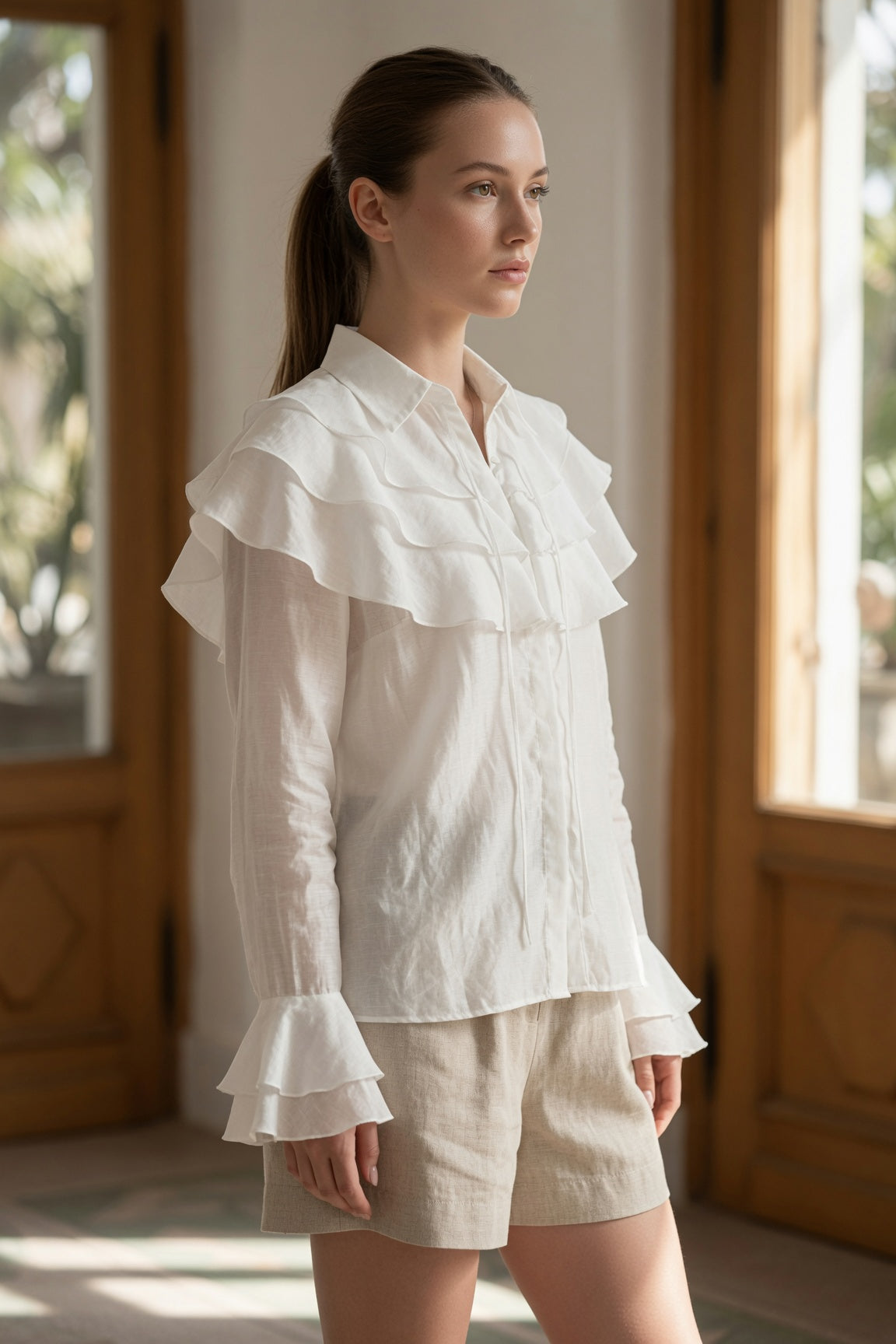 Florence Ruffled Bell Sleeve Blouse